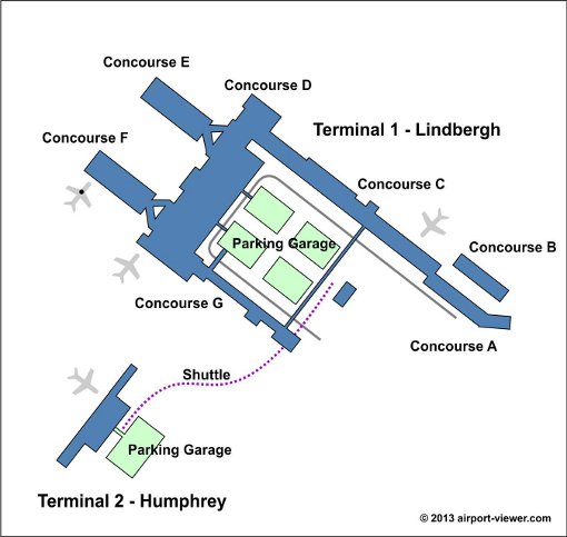 MSP Airport Terminal Map